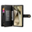 DF-011 For Samsung Galaxy S25 Ultra Case Zipper Pocket Wallet Leather Phone Cover with Straps - Black - 2