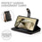 DF-011 For Samsung Galaxy S25 Ultra Case Zipper Pocket Wallet Leather Phone Cover with Straps - Black - 3