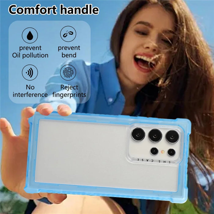 For Samsung Galaxy S25 Ultra Case TPU+PC 3-in-1 Protective Matte Phone Cover - Blue - 4