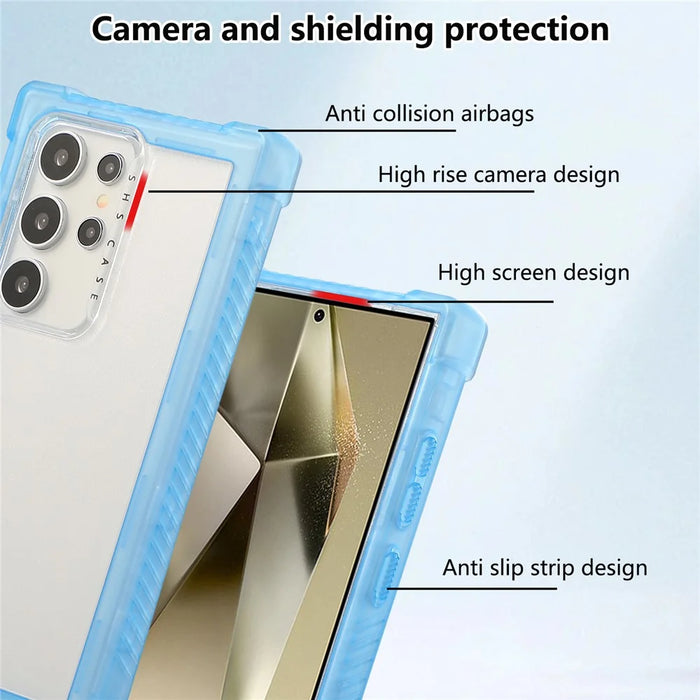 For Samsung Galaxy S25 Ultra Case TPU+PC 3-in-1 Protective Matte Phone Cover - Blue - 7