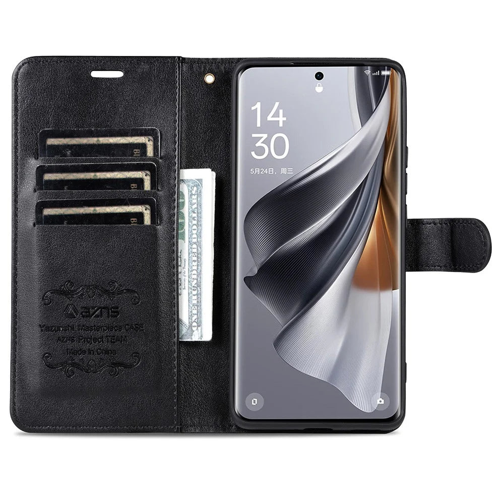 AZNS For vivo X200 5G Case Anti-Scratch PU Leather Stand Wallet Phone Cover - Black - 2