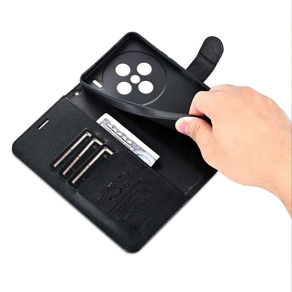 AZNS For vivo X200 5G Case Anti-Scratch PU Leather Stand Wallet Phone Cover - Black - 5