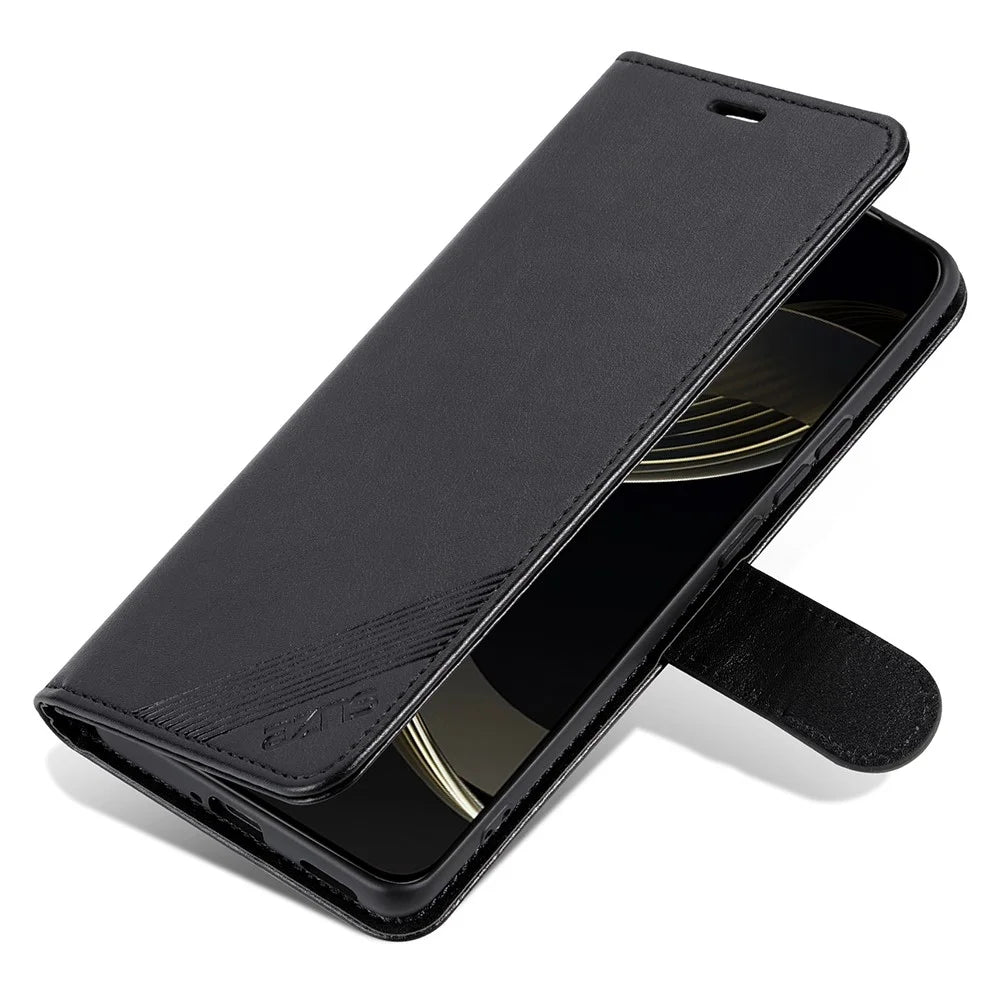 AZNS For vivo X200 5G Case Anti-Scratch PU Leather Stand Wallet Phone Cover - Black - 6