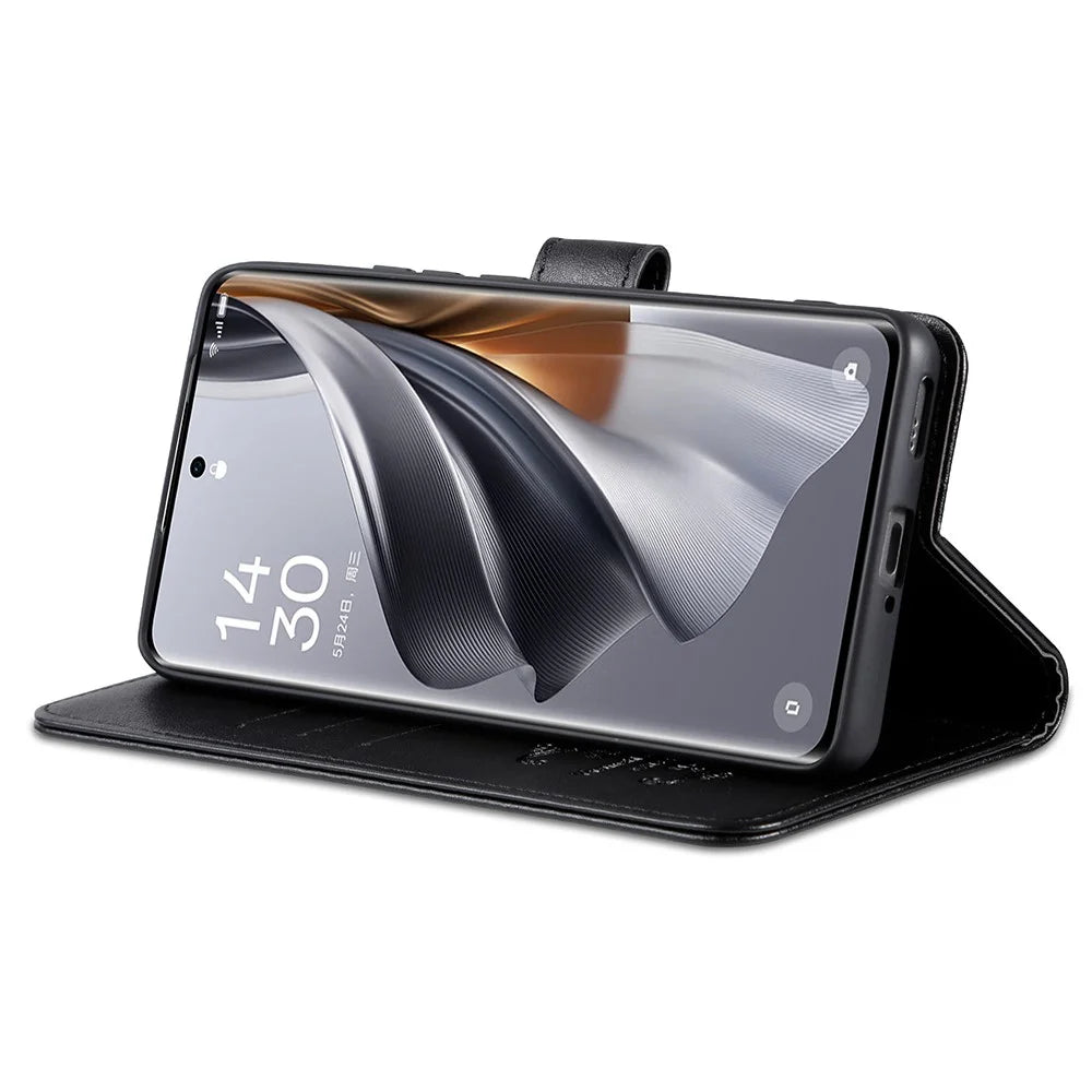 AZNS For vivo X200 Pro 5G Case Anti-Scratch PU Leather Stand Wallet Phone Cover - Black - 3