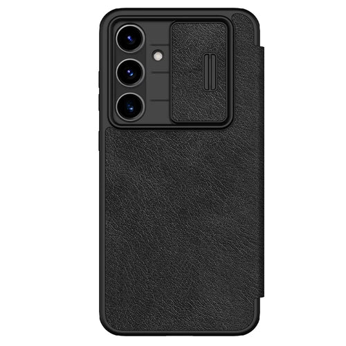 NILLKIN Qin Pro Series for Samsung Galaxy S24 FE Case with Card Slots Leather Phone Cover - Black - 1
