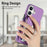 For iPhone 16 Case Compatible with MagSafe Card Bag Leather+TPU Phone Cover - Purple - 7