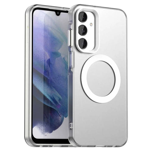 For Samsung Galaxy A25 5G (Global) (161mm) Magnetic Case PC+TPU+PET Anti-Drop Phone Cover - White - 1