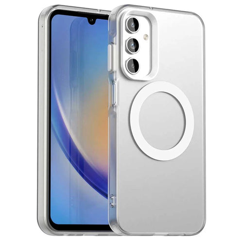 For Samsung Galaxy A15 4G / 5G Magnetic Case PC+TPU+PET Anti-Drop Phone Cover - White - 1