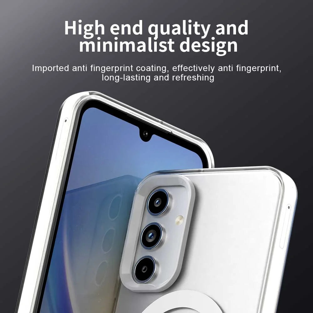 For Samsung Galaxy A15 4G / 5G Magnetic Case PC+TPU+PET Anti-Drop Phone Cover - White - 7