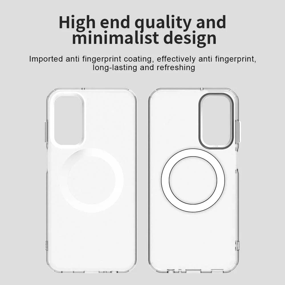 For Samsung Galaxy M15 5G / F15 5G Magnetic Case PC+TPU+PET Anti-Drop Phone Cover - White - 6