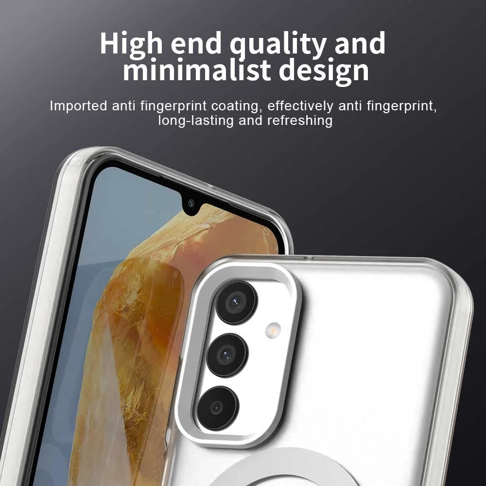 For Samsung Galaxy M15 5G / F15 5G Magnetic Case PC+TPU+PET Anti-Drop Phone Cover - White - 7
