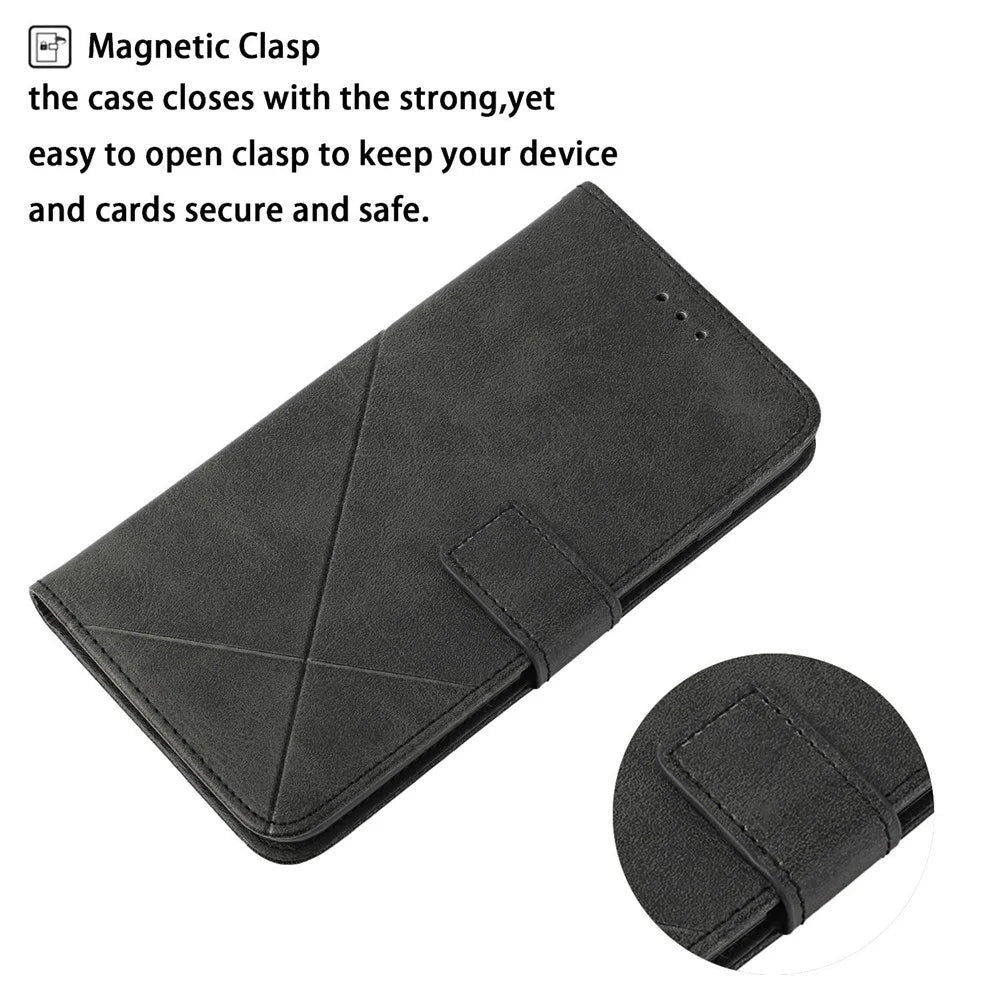 For Samsung Galaxy S25 Ultra Case Flip Shockproof Leather Folio Phone Cover - Black - 4