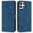For Samsung Galaxy S25 Ultra Leather Case Solid Color Wallet Protective Phone Cover - Blue - 1