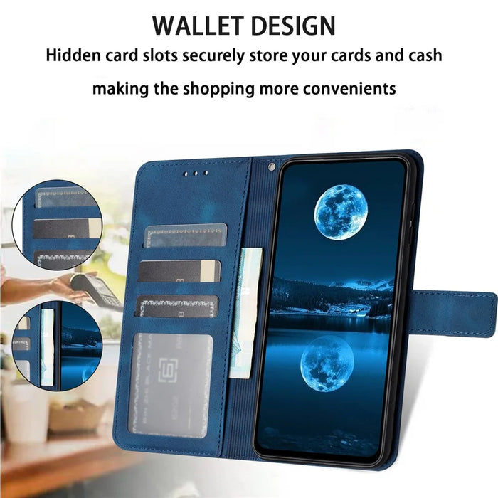 For Samsung Galaxy S25 Ultra Leather Case Solid Color Wallet Protective Phone Cover - Blue - 2