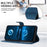 For Samsung Galaxy S25 Ultra Leather Case Solid Color Wallet Protective Phone Cover - Blue - 3