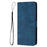 For Samsung Galaxy S25 Ultra Leather Case Solid Color Wallet Protective Phone Cover - Blue - 7