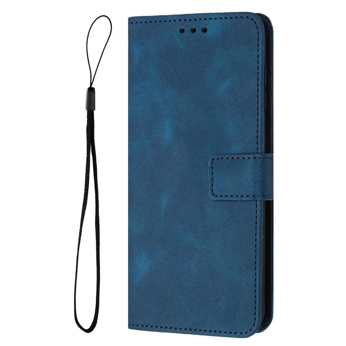 For Samsung Galaxy S25 Ultra Leather Case Solid Color Wallet Protective Phone Cover - Blue - 7