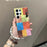 For Samsung Galaxy S24 Ultra Magnetic Case Geometry Pattern PC+TPU Phone Cover with Beads Hand Strap - Coloful Geometry Block - 3