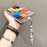 For Samsung Galaxy S24 Ultra Magnetic Case Geometry Pattern PC+TPU Phone Cover with Beads Hand Strap - Coloful Geometry Block - 4