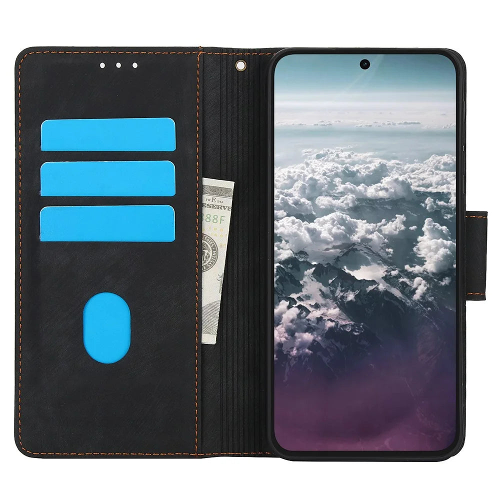 SY-001 For Samsung Galaxy A37 5G / A56 5G / A36 5G Case Flower Butterfly Leather Wallet Phone Cover with Hand Strap - Black - 2