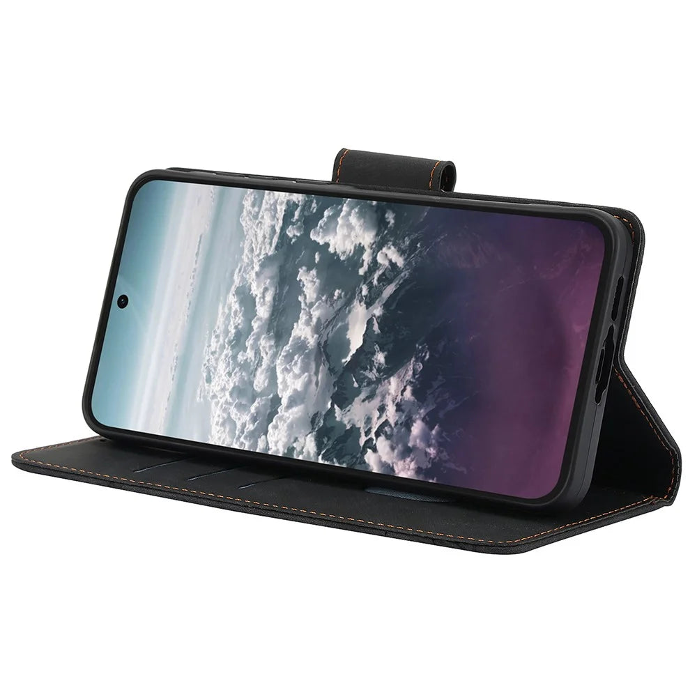 SY-001 For Samsung Galaxy A37 5G / A56 5G / A36 5G Case Flower Butterfly Leather Wallet Phone Cover with Hand Strap - Black - 4