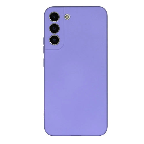 For Samsung Galaxy S21 FE 5G Rubberized TPU 2.2mm Thickness Anti-Scratch Phone Case Fiber Lining Cushion Protective Cover - Purple - 1
