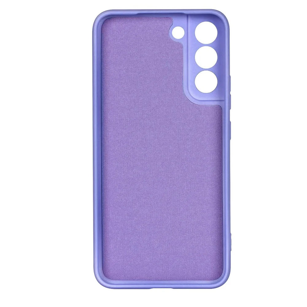 For Samsung Galaxy S21 FE 5G Rubberized TPU 2.2mm Thickness Anti-Scratch Phone Case Fiber Lining Cushion Protective Cover - Purple - 2