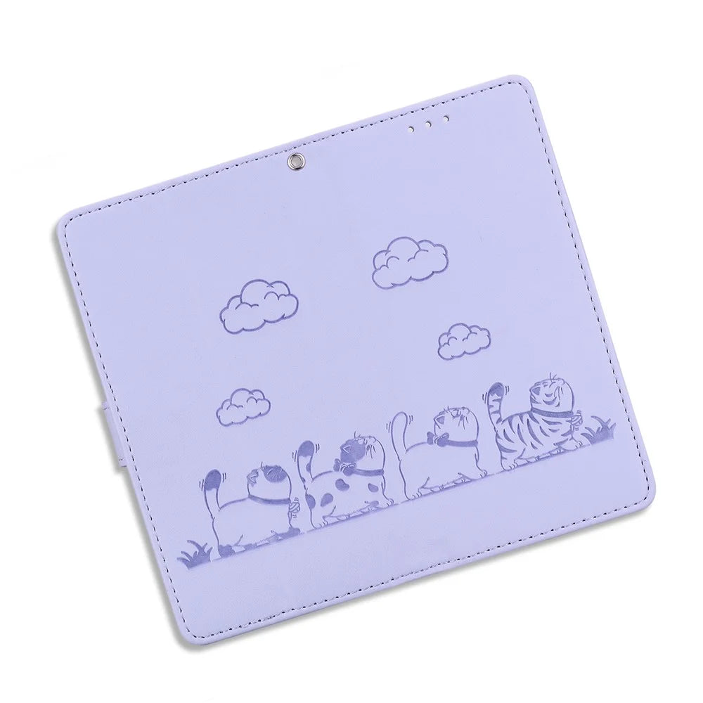For Google Pixel 9a Case RFID Blocking Kitten Pattern TPU+PU Leather Phone Cover - Purple - 5
