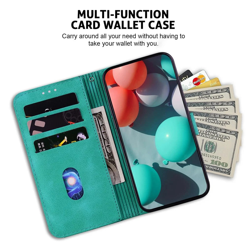 For Infinix Note 40 5G Stand Case 7-Shaped Pattern Imprint Leather Phone Cover - Green - 3