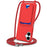 For Samsung Galaxy A06 4G Case Liquid Silicone Card Holder Phone Back Cover with Lanyard - Red - 1