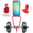 For Samsung Galaxy A06 4G Case Liquid Silicone Card Holder Phone Back Cover with Lanyard - Red - 4