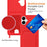 For Samsung Galaxy A06 4G Case Liquid Silicone Card Holder Phone Back Cover with Lanyard - Red - 5