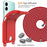 For Samsung Galaxy A06 4G Case Liquid Silicone Card Holder Phone Back Cover with Lanyard - Red - 7