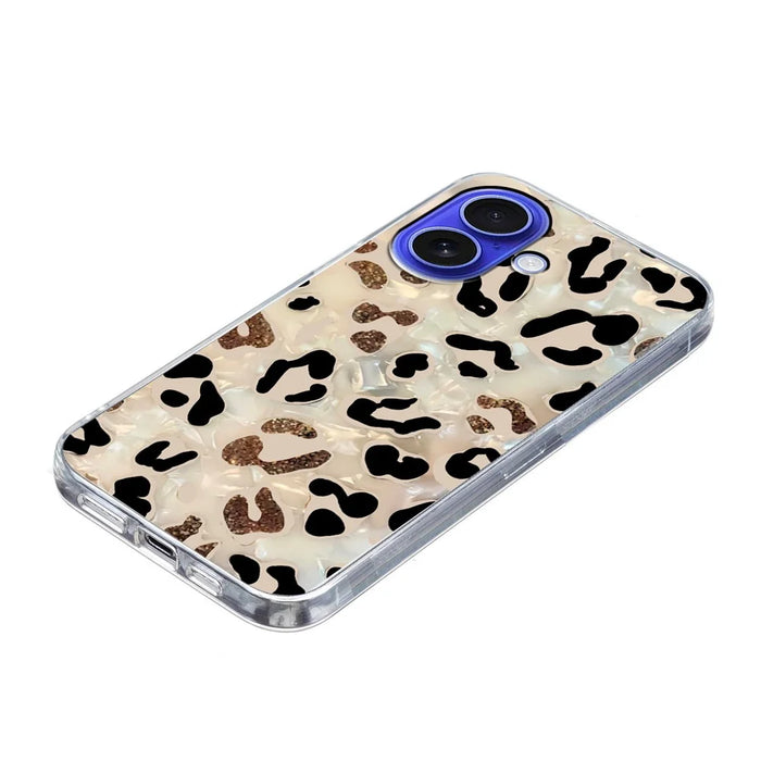 For iPhone 16 Plus Case Pattern Printing Shockproof Soft TPU Phone Cover - Leopard Print - 4