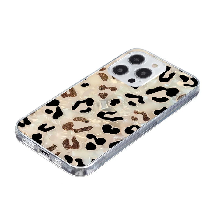 For iPhone 16 Pro Case Pattern Printing Shockproof Soft TPU Phone Cover - Leopard Print - 4