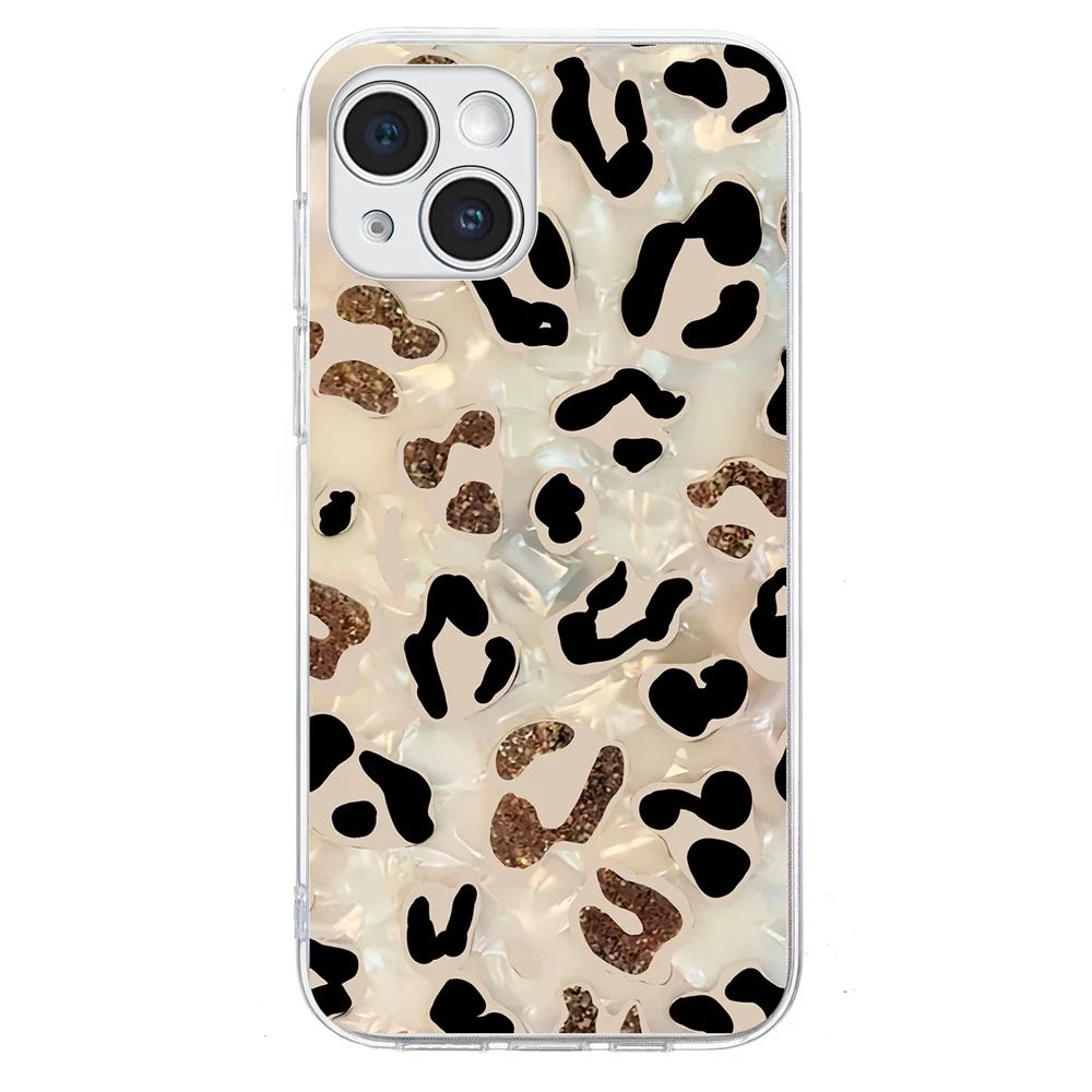 For iPhone 15 Plus Case Pattern Printing Shockproof Soft TPU Phone Cover - Leopard Print - 2