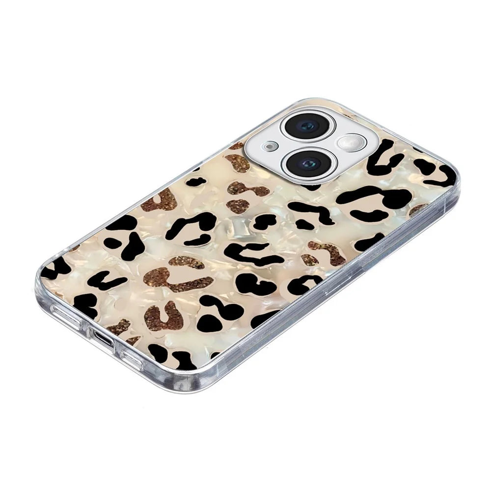 For iPhone 15 Plus Case Pattern Printing Shockproof Soft TPU Phone Cover - Leopard Print - 5