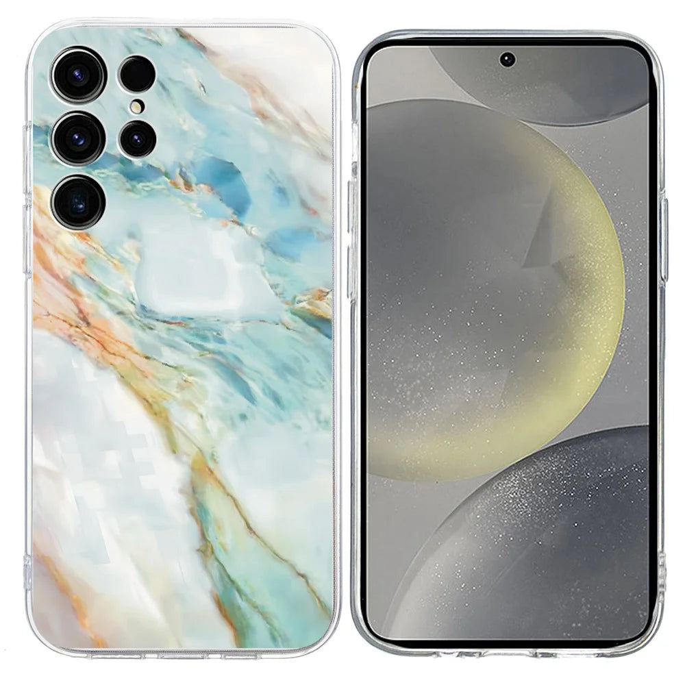 For Samsung Galaxy S24 Ultra Case Pattern Printing Shockproof Soft TPU Phone Cover - Oil Painting Marble - 2
