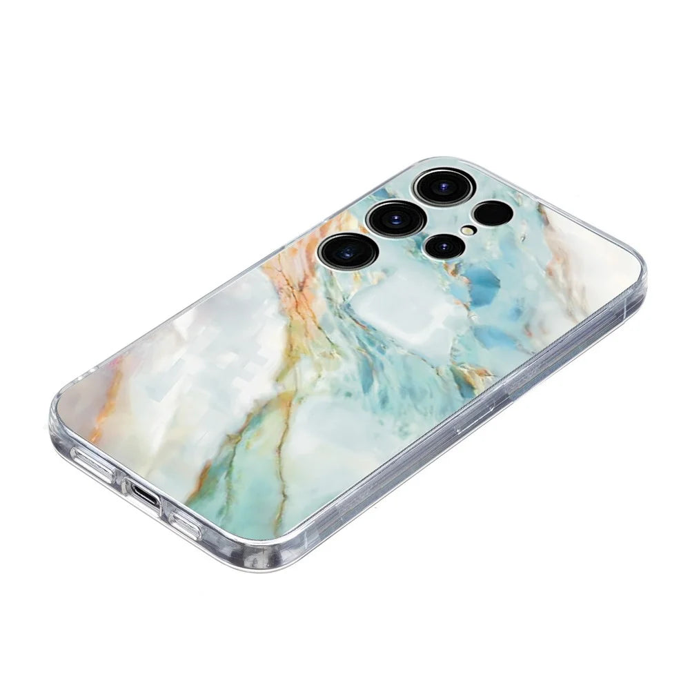 For Samsung Galaxy S24 Ultra Case Pattern Printing Shockproof Soft TPU Phone Cover - Oil Painting Marble - 4