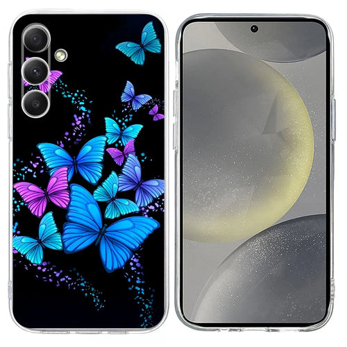 For Samsung Galaxy S24 Case Pattern Printing Shockproof Soft TPU Phone Cover - Colorful Butterflies - 1