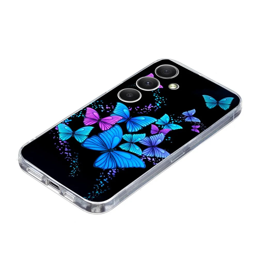 For Samsung Galaxy S24 Case Pattern Printing Shockproof Soft TPU Phone Cover - Colorful Butterflies - 5