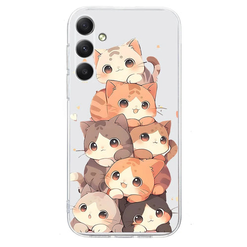 For Samsung Galaxy A25 5G (Global) (161.0 x 76.5 x 8.3mm) Case Pattern Printing Shockproof Soft TPU Phone Cover - Multiple Kittens - 1