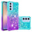 For Samsung Galaxy A16 5G / Galaxy A16 4G TPU Case Gradient Quicksand Phone Back Cover - Sky Blue+Purple - 1