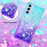 For Samsung Galaxy A16 5G / Galaxy A16 4G TPU Case Gradient Quicksand Phone Back Cover - Sky Blue+Purple - 5
