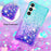 For Samsung Galaxy S24 FE TPU Case Gradient Quicksand Phone Back Cover - Sky Blue+Purple - 5