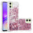 For Samsung Galaxy A06 4G TPU Case Glitter Quicksand Shockproof Phone Back Cover - Rose Gold / Hearts - 1
