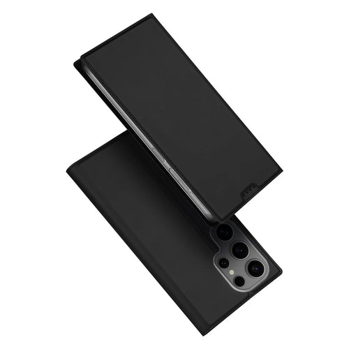 DUX DUCIS Skin Pro Series For Samsung Galaxy S25 Ultra Case Leather Phone Cover Card Holder (Non-magnetic) - Black - 1