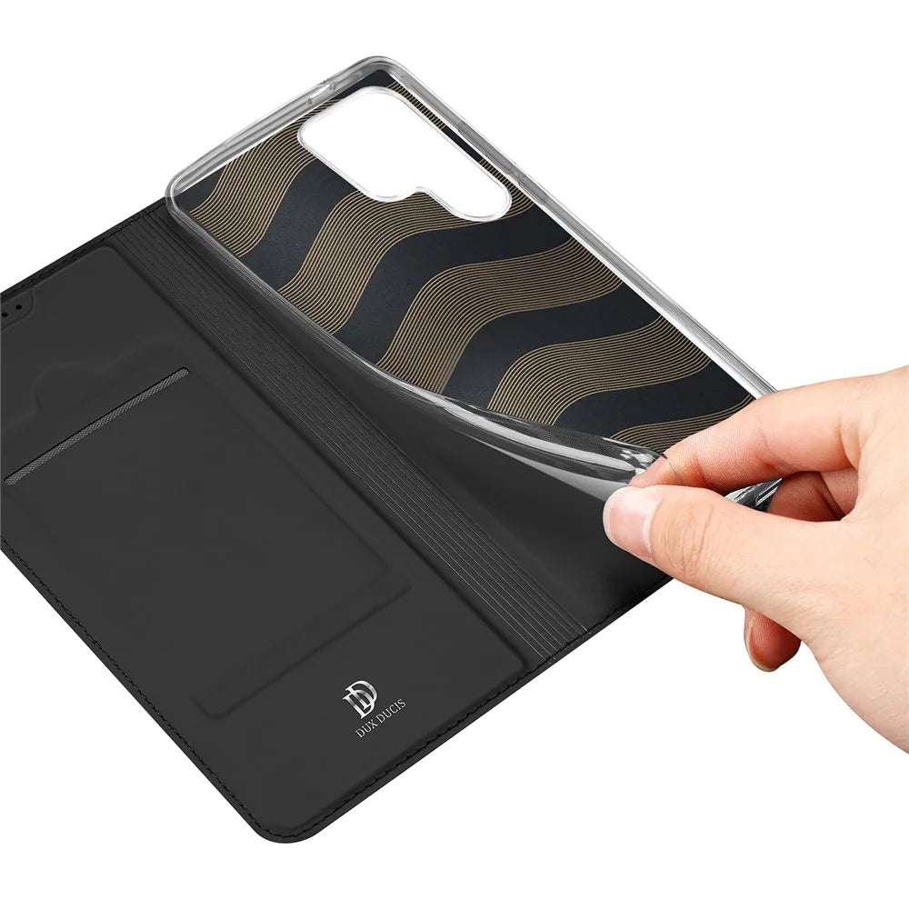 DUX DUCIS Skin Pro Series For Samsung Galaxy S25 Ultra Case Leather Phone Cover Card Holder (Non-magnetic) - Black - 7