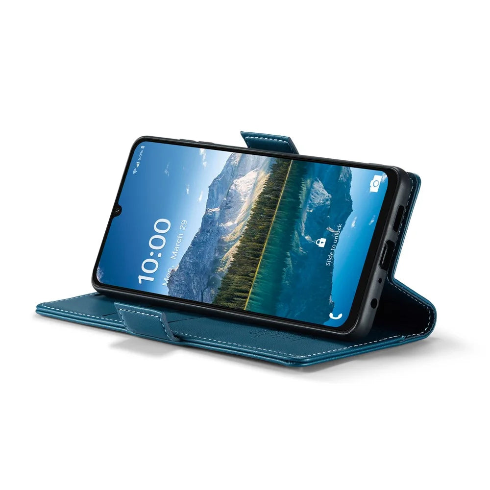 CASEME For Samsung Galaxy A06 4G Leather Case  023 RFID Blocking 3 Card Slot Mobile Cover - Blue - 3
