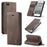 CASEME For iPhone 5s / iPhone SE (1st generation) / iPhone 5 Case  013 Series Card Holder Stand Leather Phone Cover - Coffee - 1